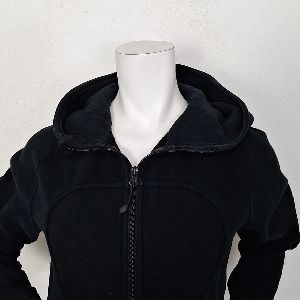 Lululemon Black Sporty Athleisure Long Sleeve Full Zip Scuba Hoodie Jacket